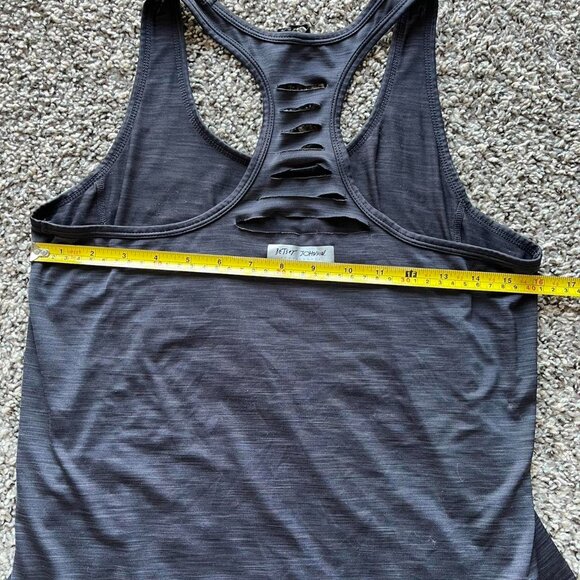 Betsey Johnson Athletic Tank Womens Small Grey Slitted Back Grunge Workout - Picture 5 of 5